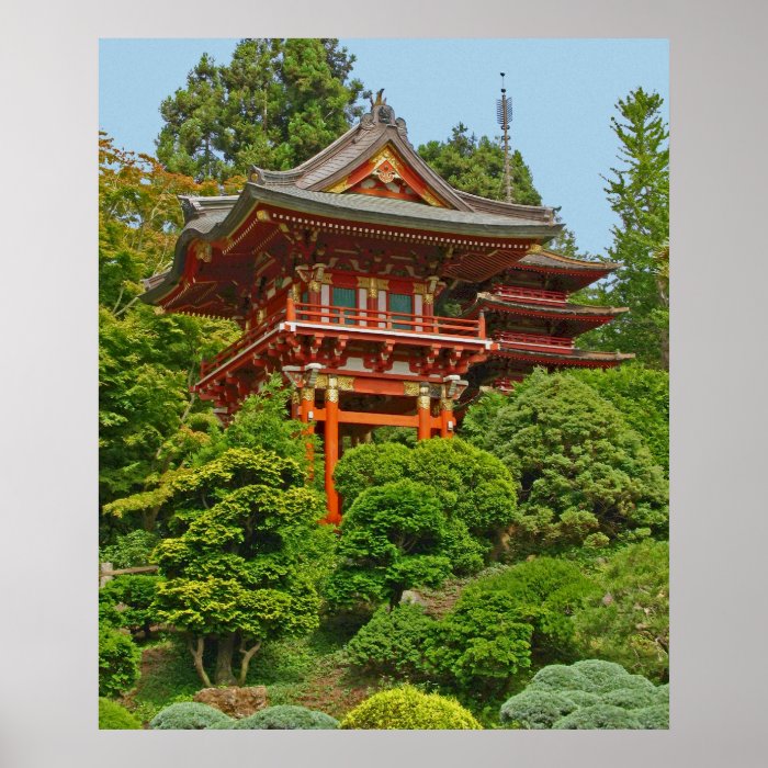 Japanese Pagoda photo painting Posters