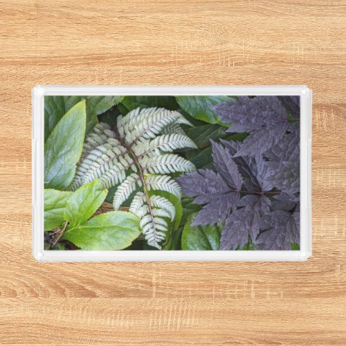 Japanese Painted Fern and Foliage Floral Acrylic Tray