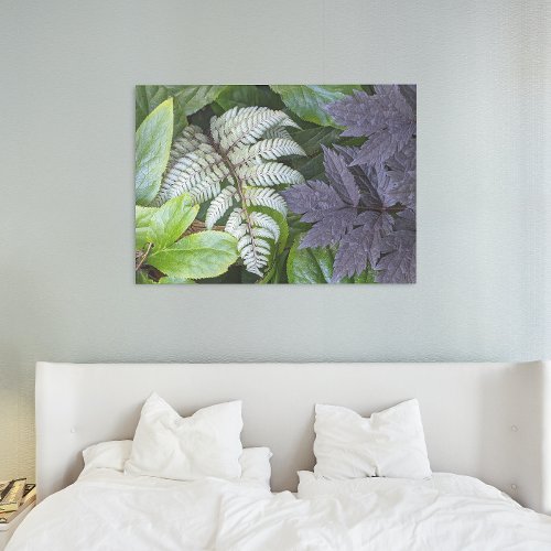 Japanese Painted Fern and Foliage Floral Canvas Print