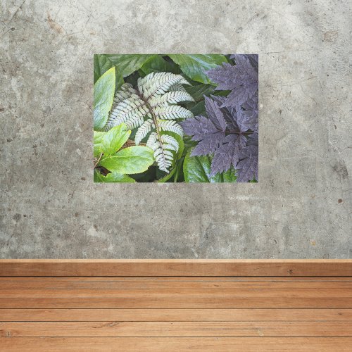 Japanese Painted Fern and Foliage Metal Print