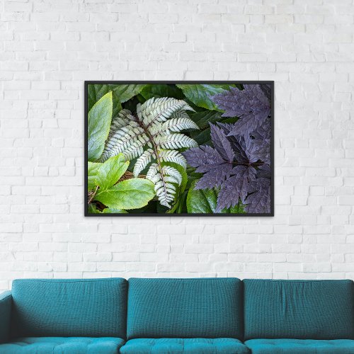 Japanese Painted Fern and Leafy Foliage Floral Poster