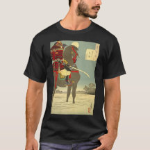 Japanese painting, beautiful moon and samurai