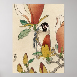 Japanese painting by koson ohara, 小原古邨の poster