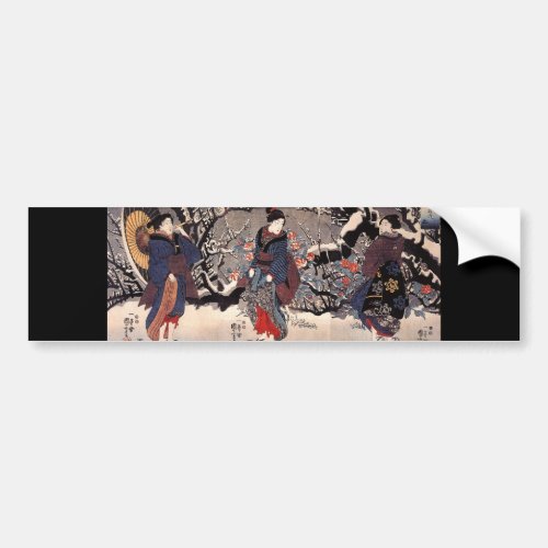 Japanese Painting c 1800s Bumper Sticker