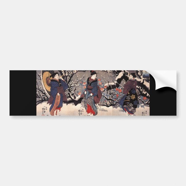Japanese Painting c. 1800's Bumper Sticker (Front)