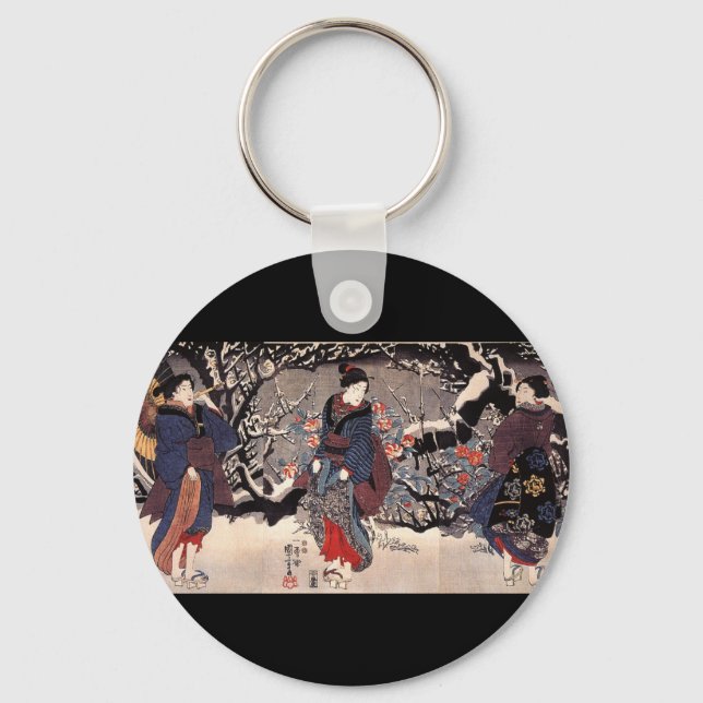 Japanese Painting c. 1800's Keychain (Front)