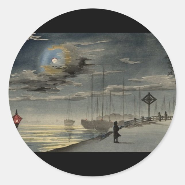 Japanese Painting circa 1915 Classic Round Sticker (Front)