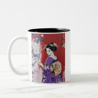 Japanese painting style GEISYA MAG11 Two-Tone Coffee Mug