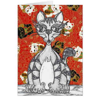 Japanese Paper Cat 3 Card