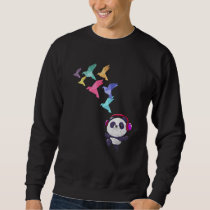 Japanese Paper Folding Headphones Panda Bear Origa Sweatshirt
