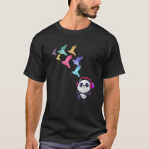 Japanese Paper Folding Headphones Panda Bear Origa T-Shirt