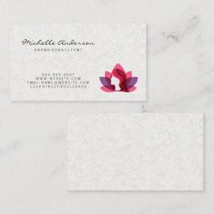 Japanese Paper Texture Lotus Woman Business Card