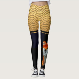 Japanese pattern 3D Shiba Dog Year Leggings
