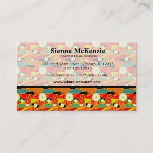 Japanese pattern business card template