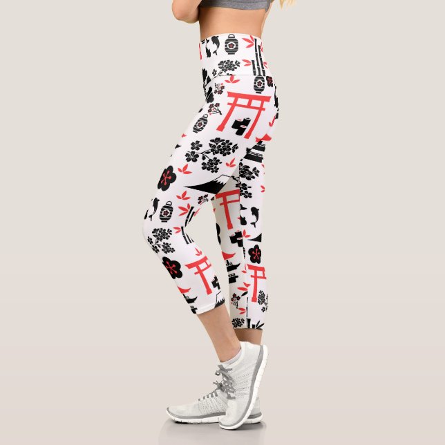 Japanese Pattern Capri Leggings (Left)