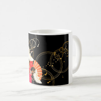Japanese pattern crane coffee mug