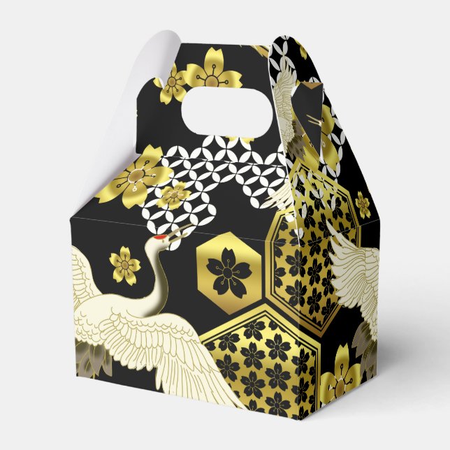 japanese pattern party favor box Cranes (Front Side)