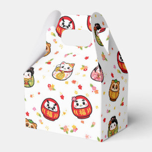 japanese pattern party favor box daruma