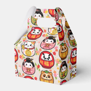 japanese pattern party favor box daruma
