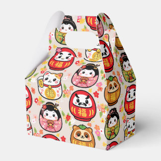 japanese pattern party favor box daruma