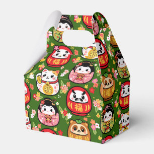 japanese pattern party favor box daruma