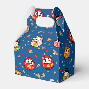 japanese pattern party favor box daruma