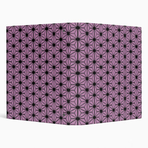 japanese pattern purple stars 3 ring binder