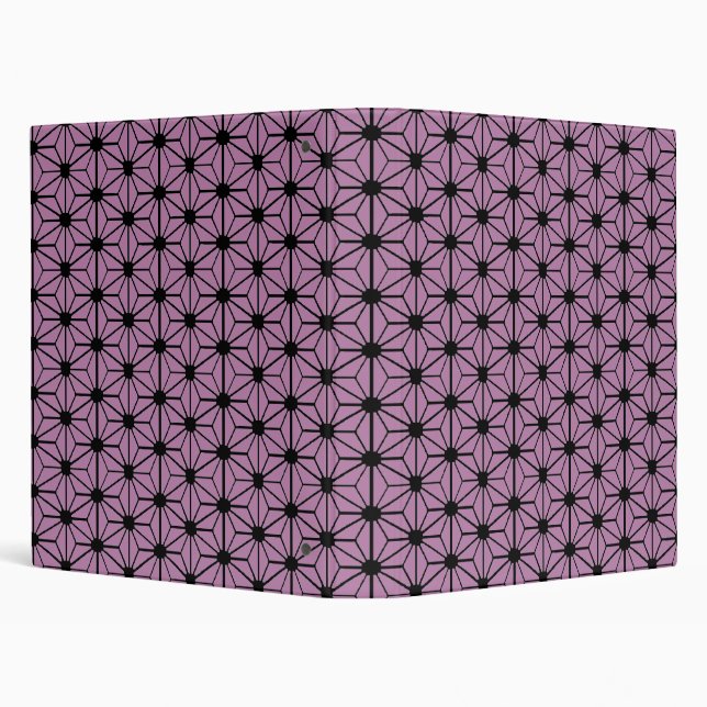 japanese pattern purple stars 3 ring binder (Background)