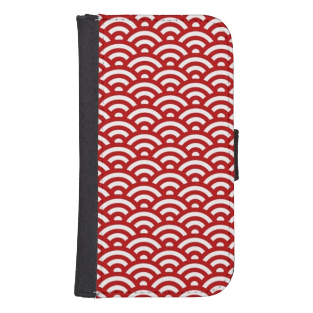Japanese pattern samsung galaxy wallet case (Front)