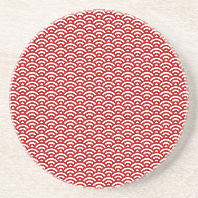 Japanese pattern sandstone coaster (Front)