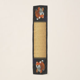Japanese pattern Shiba Dog Year all-over p scarf