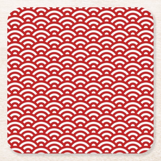 Japanese pattern square paper coaster (Front)
