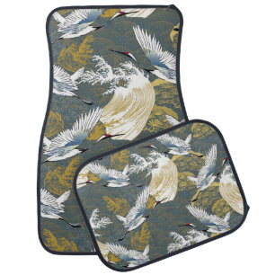Japanese pattern. Traditional motif background wit Car Floor Mat