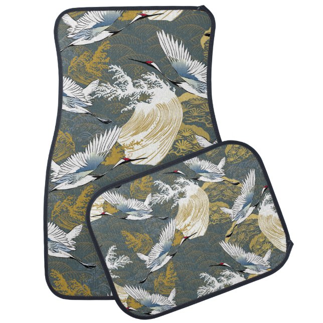 Japanese pattern. Traditional motif background wit Car Floor Mat (Set)