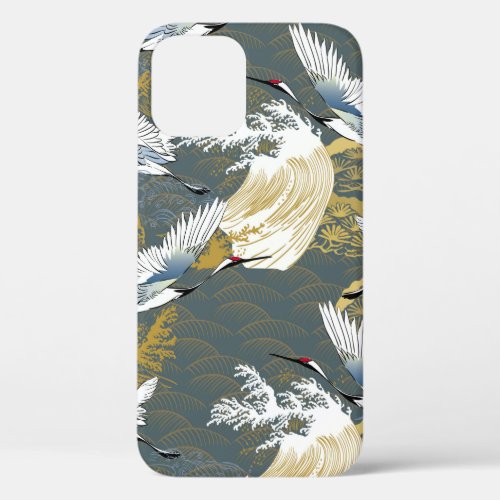 Japanese pattern Traditional motif background wit iPhone 12 Case
