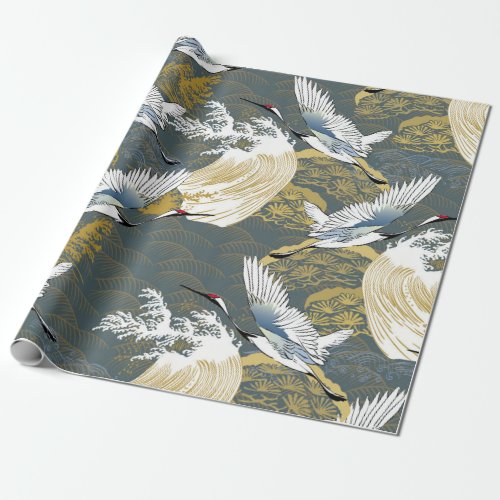 Japanese pattern Traditional motif background wit Wrapping Paper