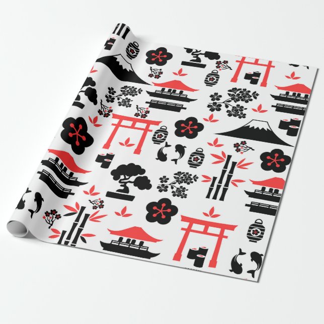 Japanese Pattern Wrapping Paper (Unrolled)