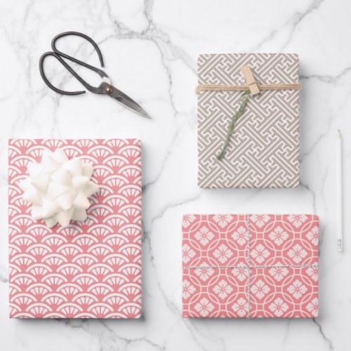 Japanese Pattern Wrapping Paper 3 in 1