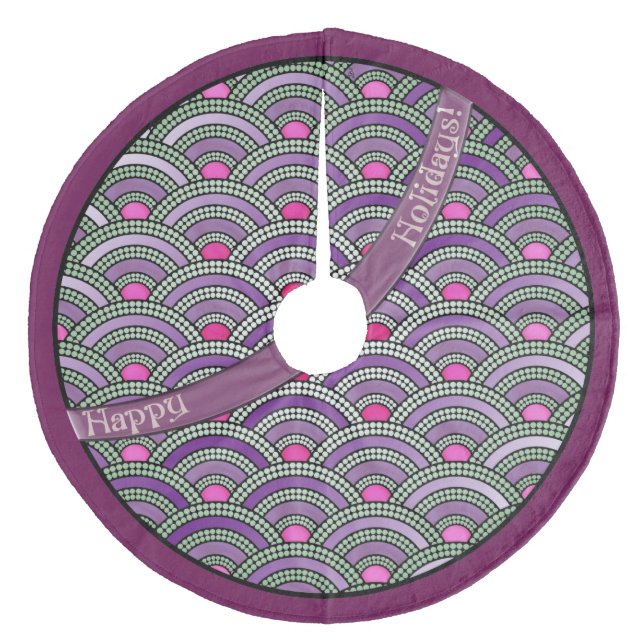 Japanese Paving Pattern - Orchid and Celadon Fleece Tree Skirt (Front)