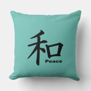 JAPANESE PEACE SIGN THROW PILLOW