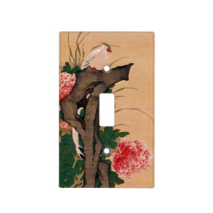 Japanese peony light switch cover