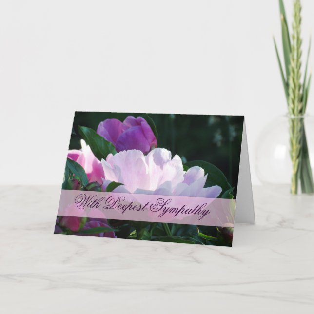 Japanese Peony Sympathy Card (Front)