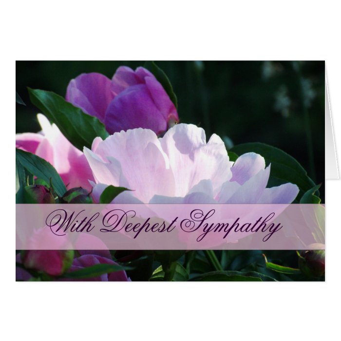 Japanese Peony Sympathy Card