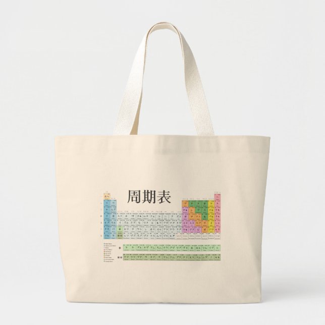Japanese periodic table large tote bag (Front)