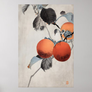 Japanese Persimmon Painting Print Vintage