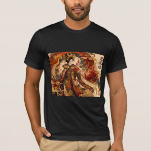 Japanese Phoenix Geisha Art Mythology Design T-Shirt