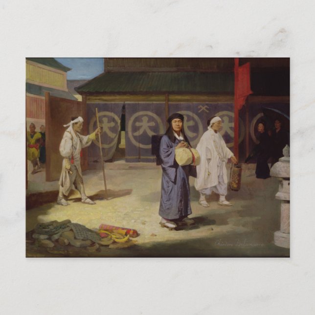 Japanese Pilgrim returning from Mount Fusi Yama Postcard (Front)