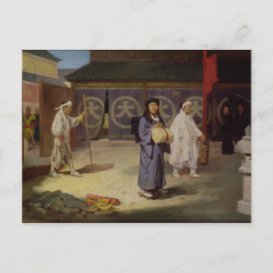 Japanese Pilgrim returning from Mount Fusi Yama Postcard