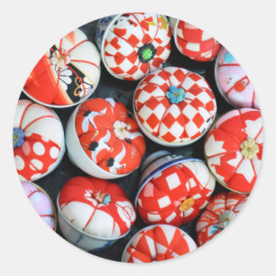 Japanese Pin Cushions  Classic Round Sticker