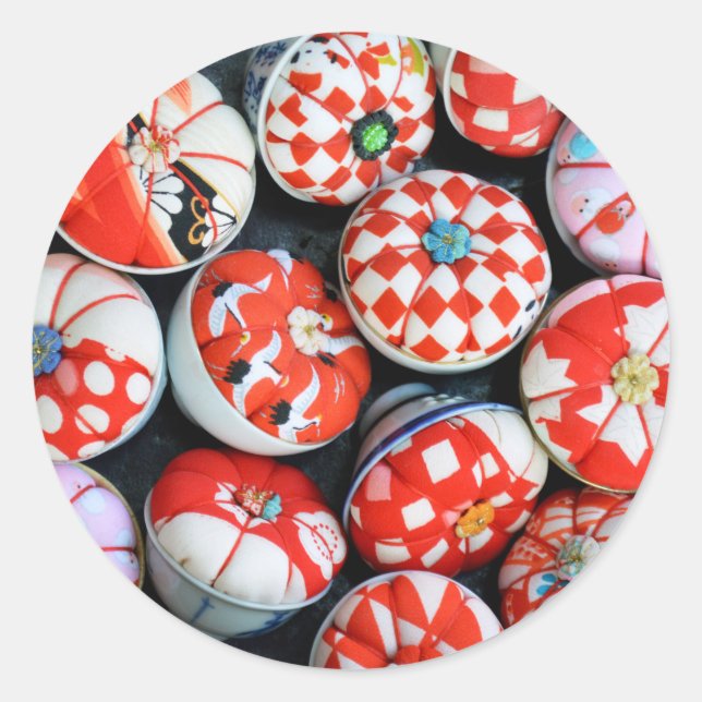 Japanese Pin Cushions  Classic Round Sticker (Front)